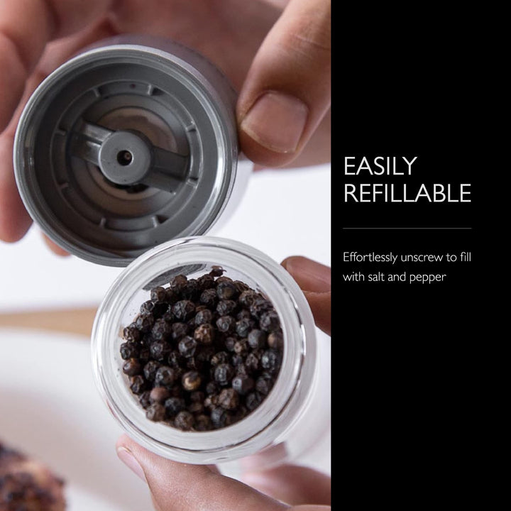Cole &amp; Mason Lincoln Duo Salt and Pepper Grinder Combo, Acrylic Combination Mill Includes Premium Salt and Peppercorns