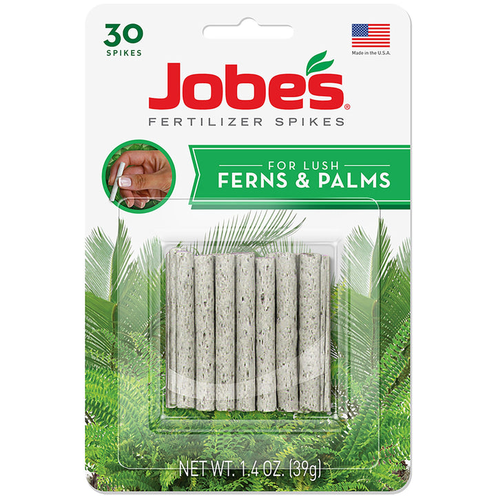 Jobe&#39;s Plant Food Fertilizer Spikes, Easy Plant Care for All Ferns and Palm Plants, 30 Count