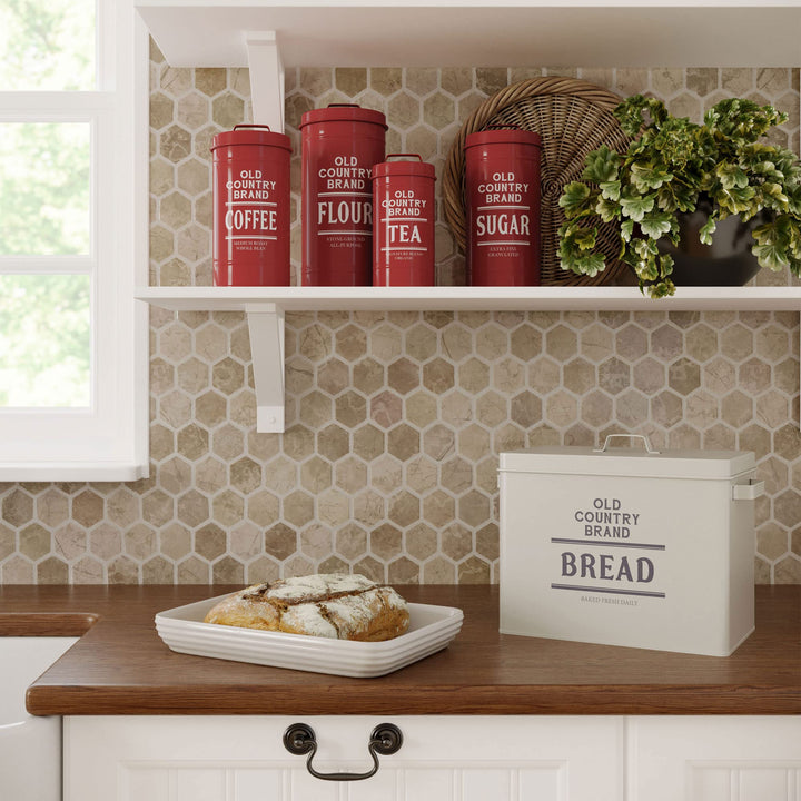 Canister Sets for Kitchen Counter, Farmhouse Canisters Sets for the Kitchen Countertop, Metal Canister with Lid, Coffee Tea Sugar Flour Container Set for Counter (Black)