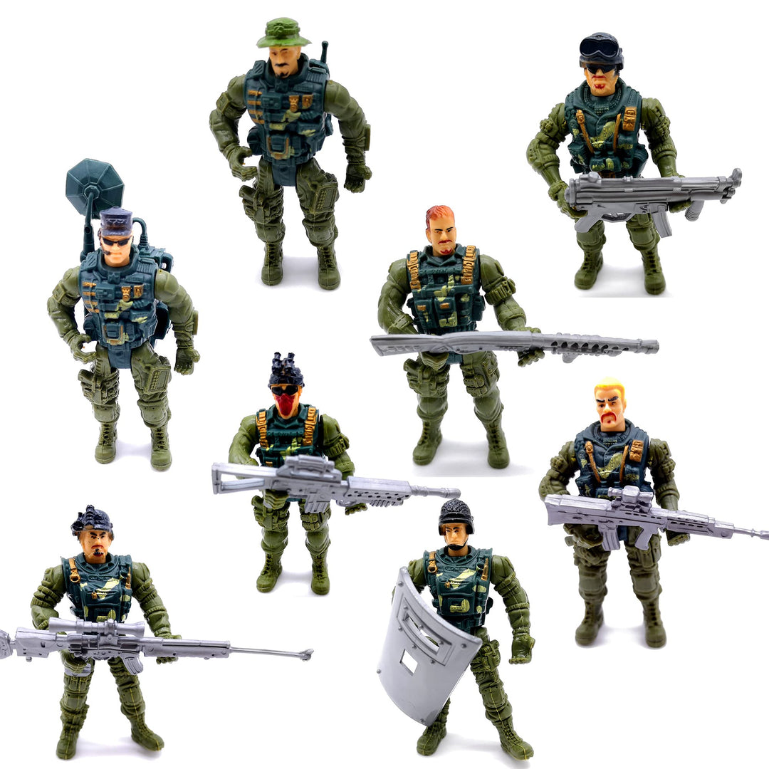 Action Figures Army Men Soldiers Toys 8 Pack Military Toy Playset Realistic Accessories