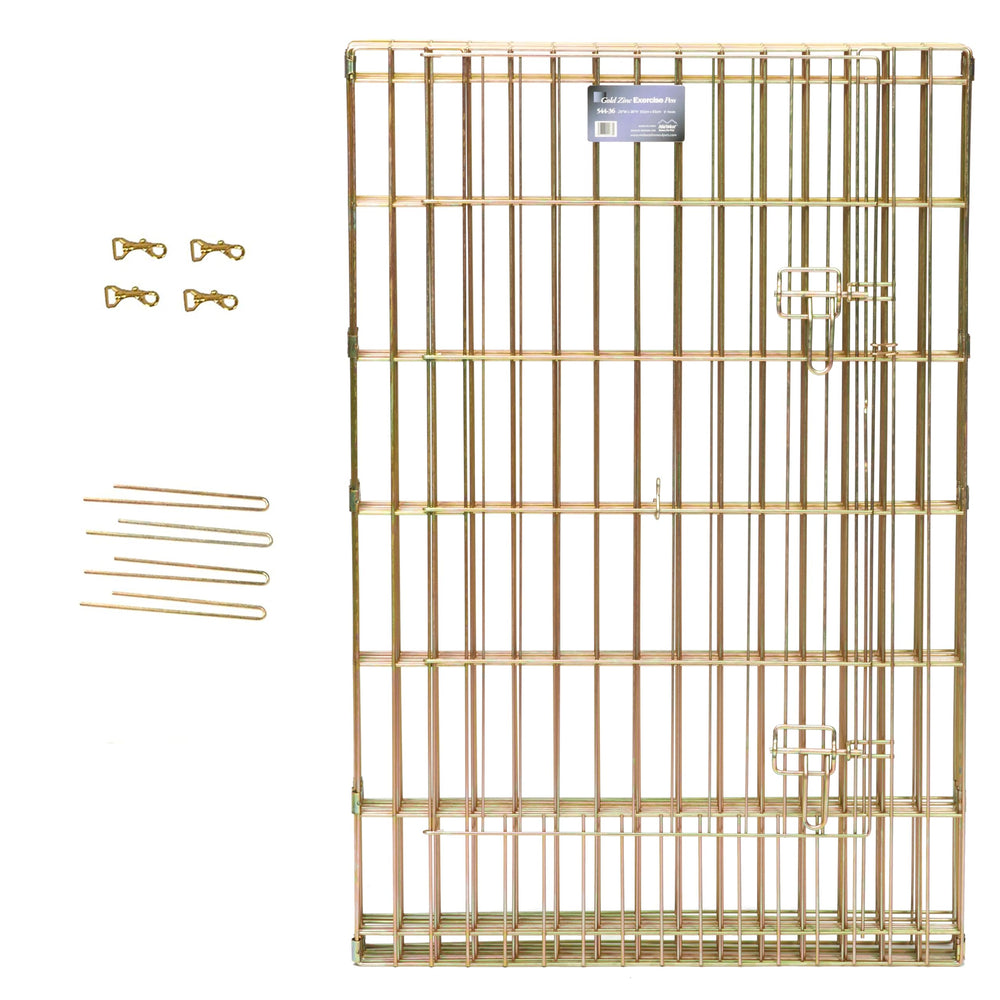 Dog Exercise Pen & Playpen, 24 W x 48 H, No Door, Gold Zinc