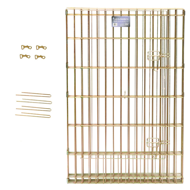 Dog Exercise Pen &amp; Playpen, 24 W x 48 H, No Door, Gold Zinc