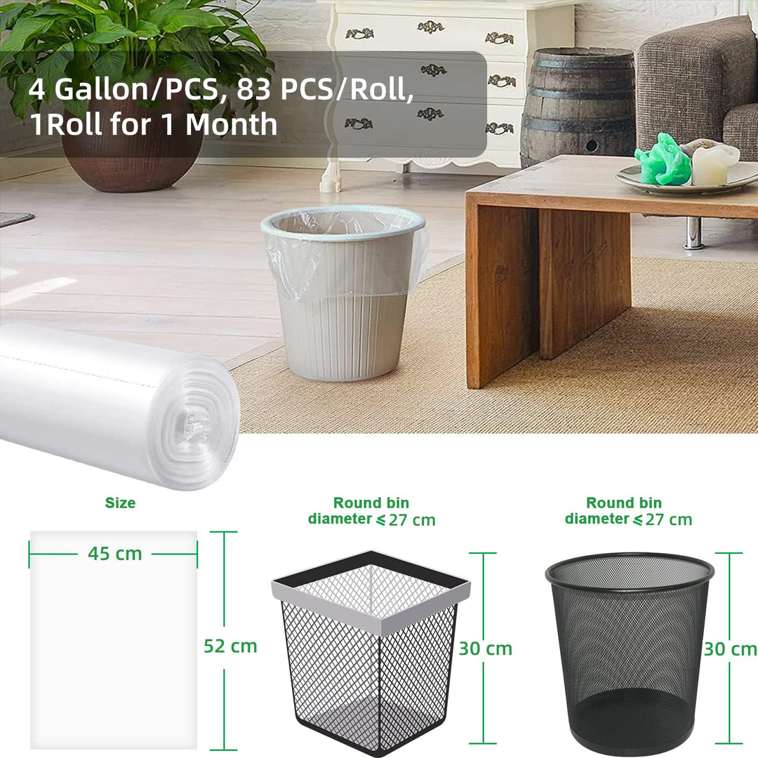 Small Trash Bags 80 Counts, Waikas Garbage Bags for Bat