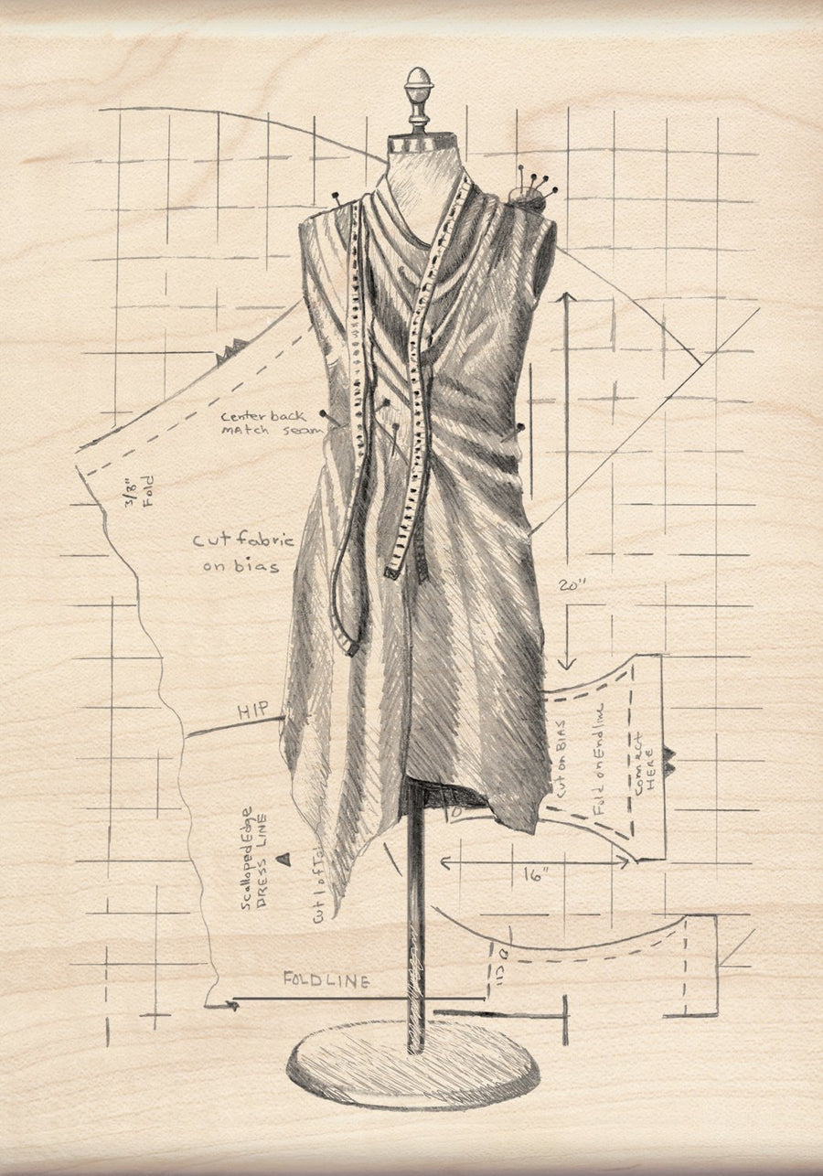 Dress Mannequin Wood Stamp
