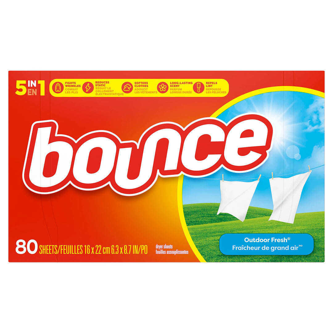 Bounce Fabric Softener Dryer Sheets, Outdoor Fresh Scen
