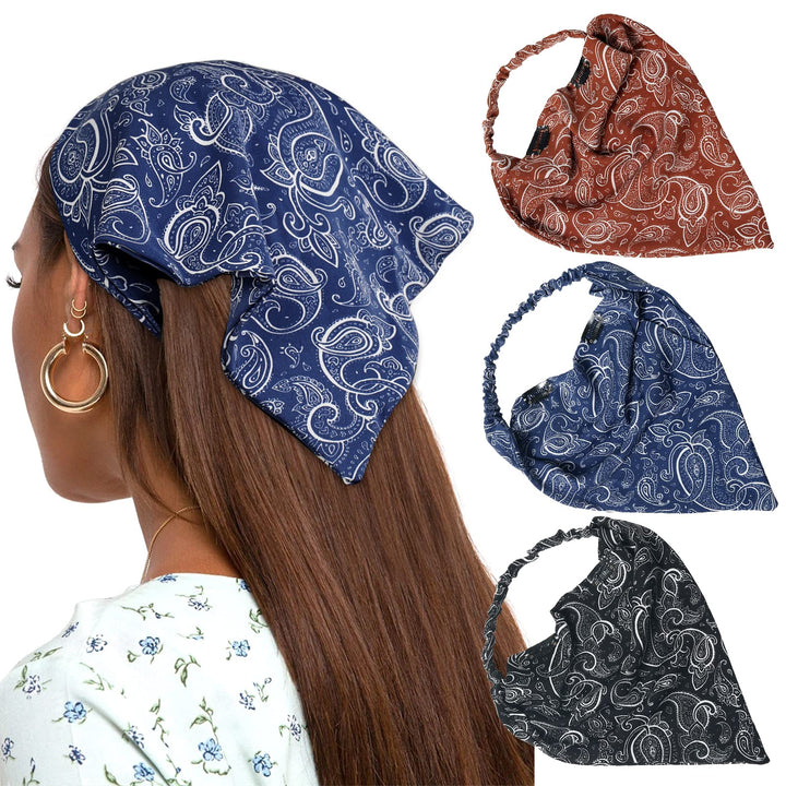 AWAYTR Floral Headband - 3PCS Chiffon Hair Bandanas Pri