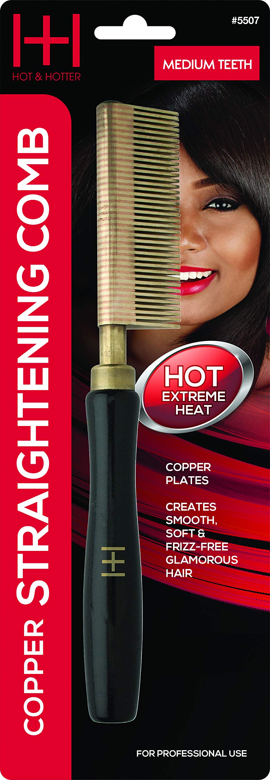 Straightening Comb, Medium Teeth with Copper