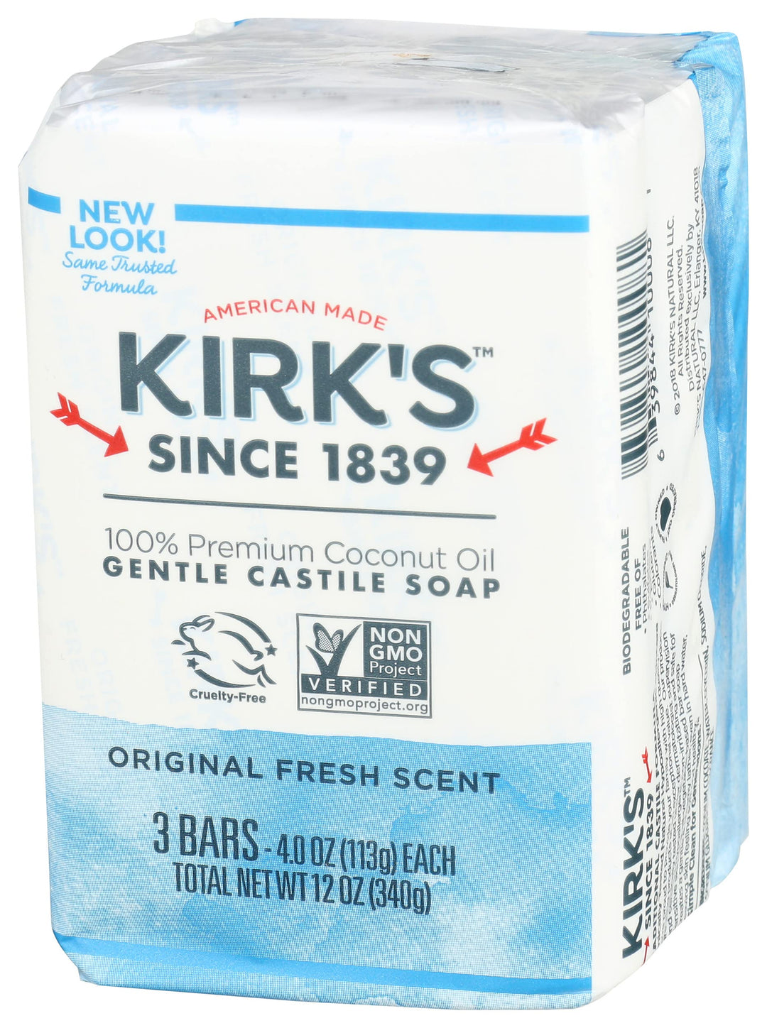 Kirk&#39;s Natural Castile Soap Original - 4 oz Each, 3 ct