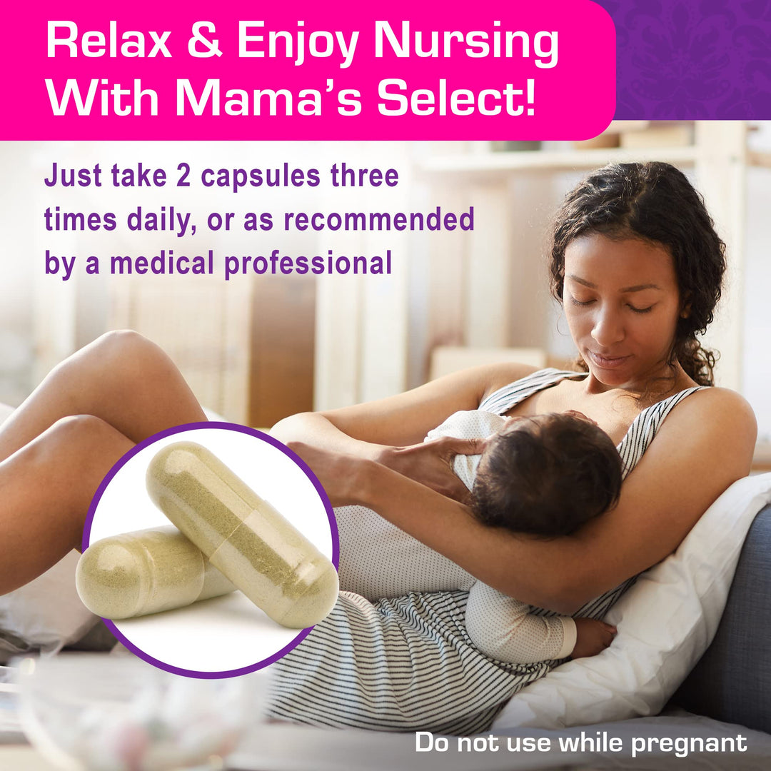 Mama&#39;s Select Blessed Thistle Breastfeeding Supplement, 800mg Lactation Support for Increased Breast Milk - 120 Vegan Capsules