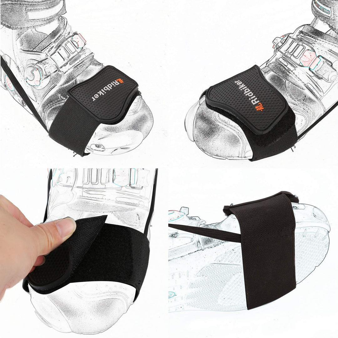 Motorcycle Shoe Protector Motorbike Shift Pad Shoe Boot Cover Protective Gear Shift Cover Motorcycle Boots Protector (Black )