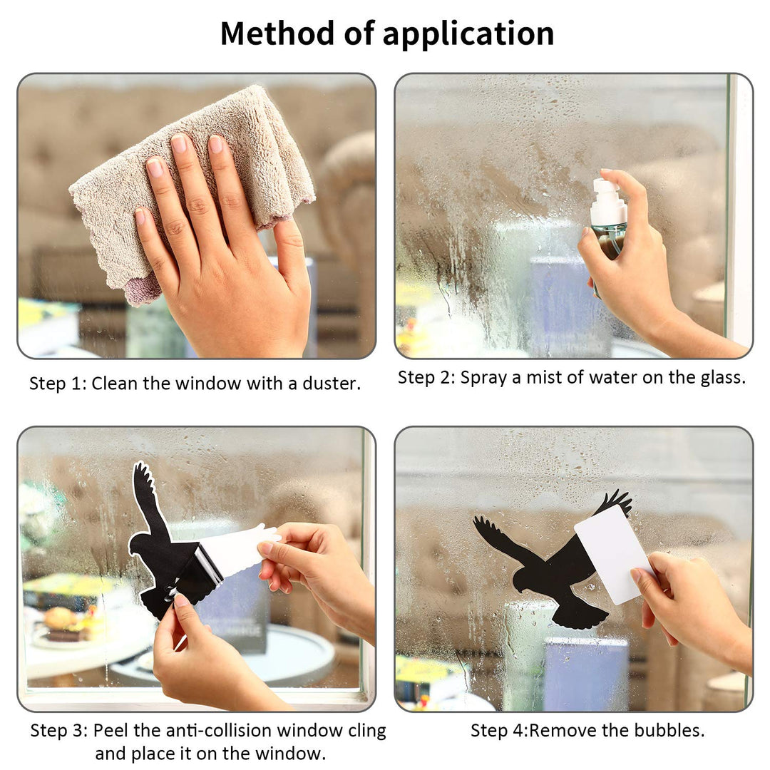 20 Pieces Large Size Anti-Collision Window Clings Bird Shape Window Sticker Alert Bird Window Decals for Preventing People and Bird Strikes on Window Glass Party Accessory