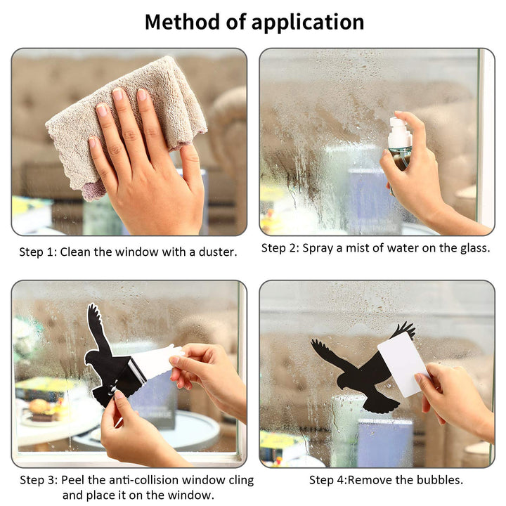 20 Pieces Large Size Anti-Collision Window Clings Bird Shape Window Sticker Alert Bird Window Decals for Preventing People and Bird Strikes on Window Glass Party Accessory