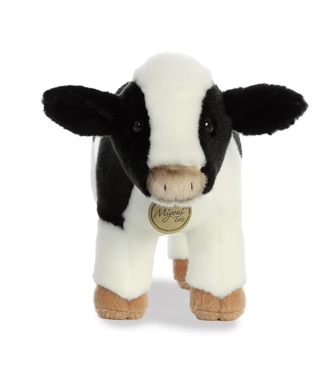 Aurora® Adorable Miyoni® Tots Holstein Calf Stuffed Animal - Lifelike Detail - Cherished Companionship - White 11 Inches
