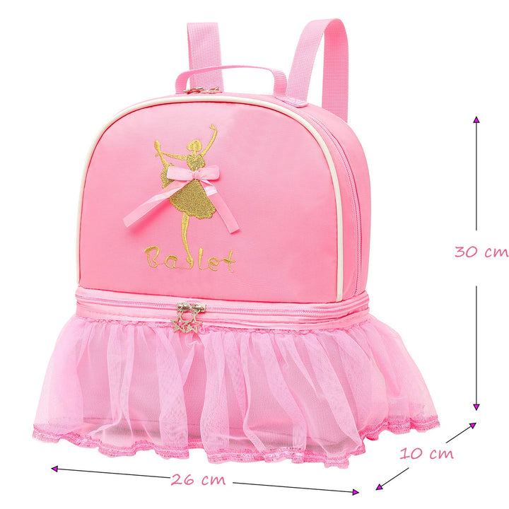 Cute Ballet Dance Backpack Tutu Dress Dance Bag with Key Chain Girls (Pink7 of tutu girl)