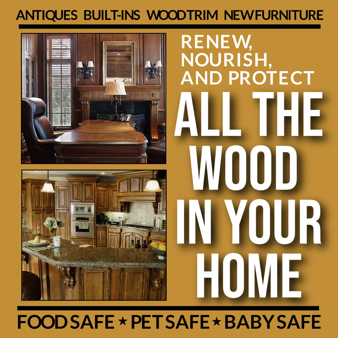 Daddy Van&#39;s All Natural Unscented Beeswax Furniture Polish - Food Safe Wood Conditioning Salve Nourishes and Protects Furniture, Cabinets, Antiques and Butcher Block
