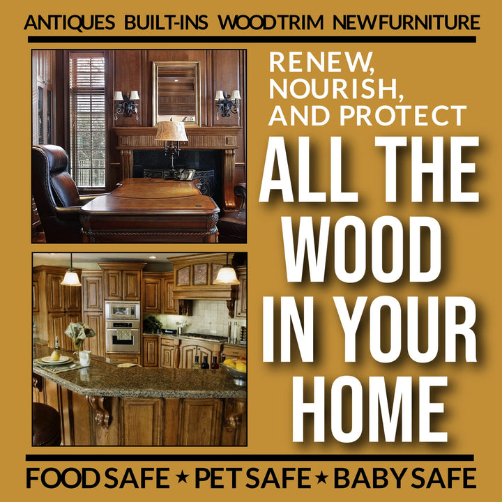 Daddy Van&#39;s All Natural Unscented Beeswax Furniture Polish - Food Safe Wood Conditioning Salve Nourishes and Protects Furniture, Cabinets, Antiques and Butcher Block