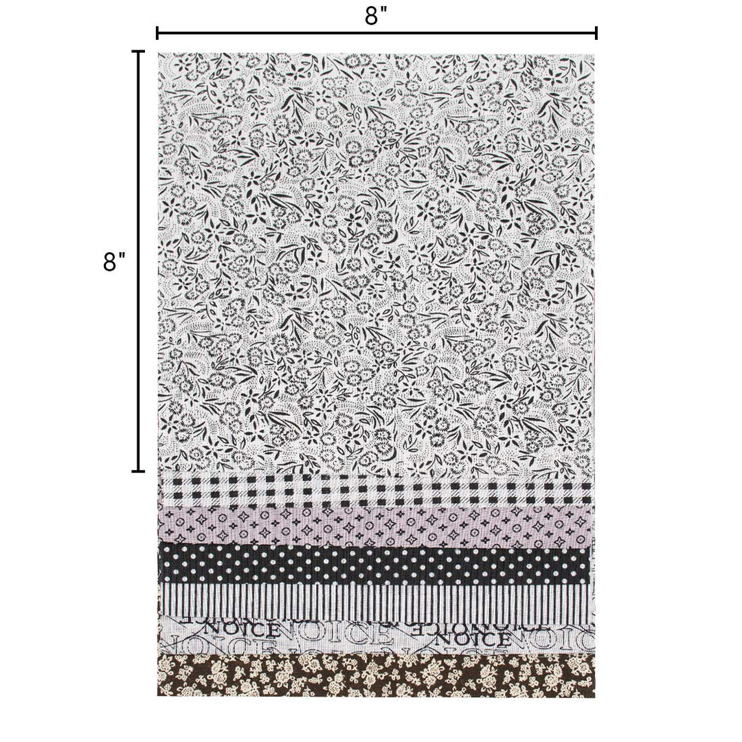 Foraineam 50 Pieces Assorted Cotton Craft Fabric Bundle