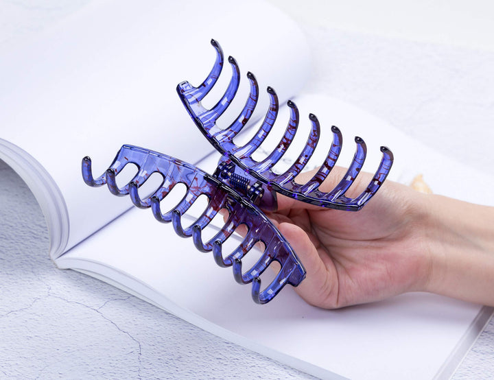 4.3 Women Hair Clips Plastic Claw Crystal Banana, Pack of Two (Set 1)