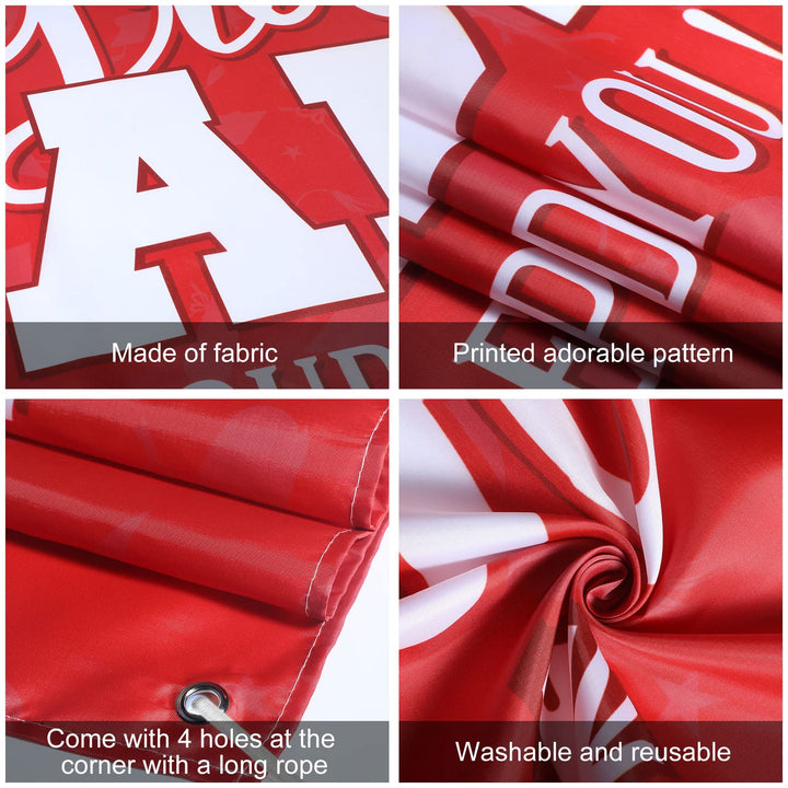 Graduation Decorations Graduation Backdrop Banner Class of 2024 Graduation Backdrop Grad Background for Graduation Party Photo Studio Props Decoration Sign Supplies, 72.8 x 43.3 Inch(Red)