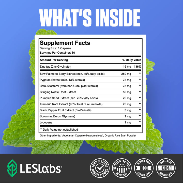 Prostate Health – Prostate Support, Urinary Tract Health, Fewer Bathroom Visits &amp; Improved Sleep – Saw Palmetto, Pygeum, Beta Sitosterol &amp; Nettle Root – Non-GMO Supplement – 60 Capsules