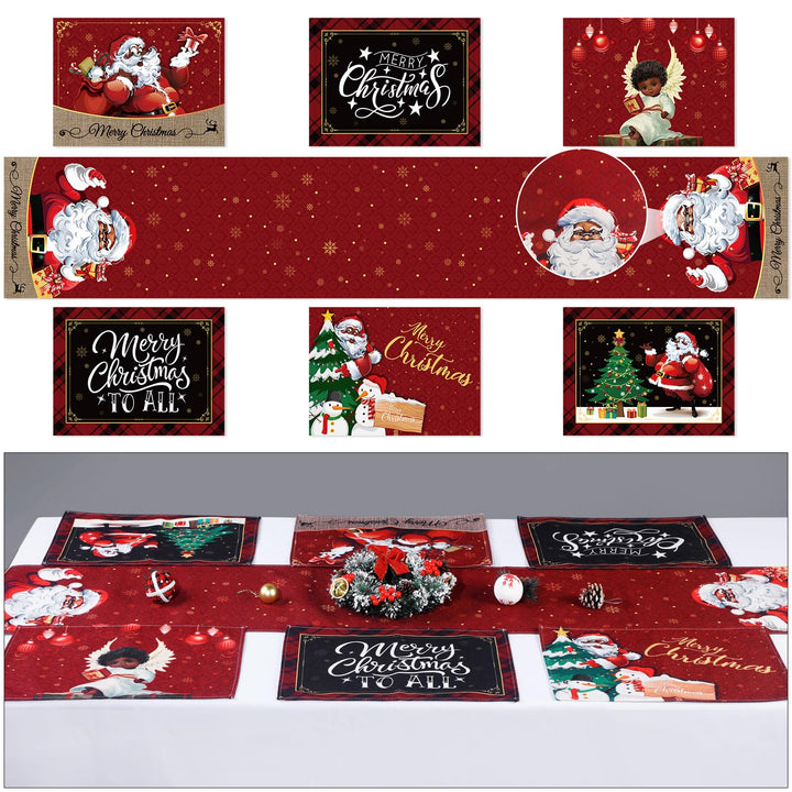 7 Pieces Eid Mubarak Table Runner and Placemats Ramadan