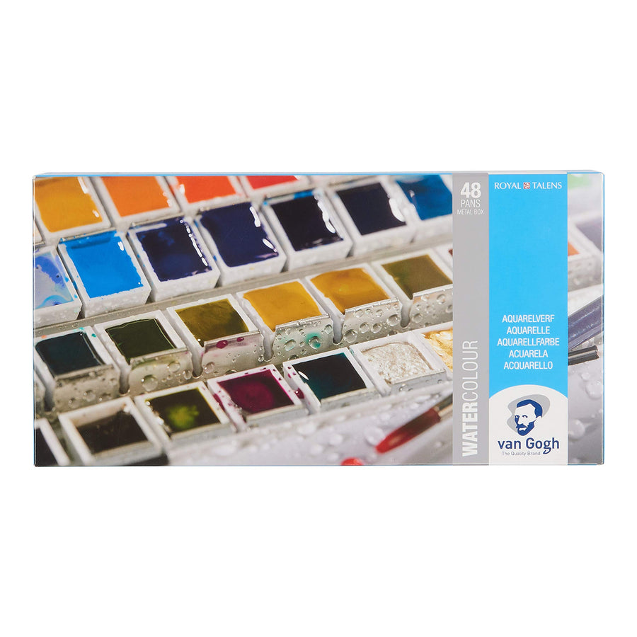 Watercolor Paint Set, Metal Tin, 48-Half Pan