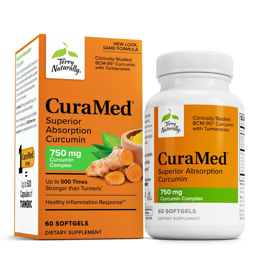 CuraMed 750mg - Antioxidant Supplement for Brain & Heart Health Support - Dietary Supplement with High-Potency Curcumin Complex - Kidney, Liver & Immune Health Support - 60 Softgels