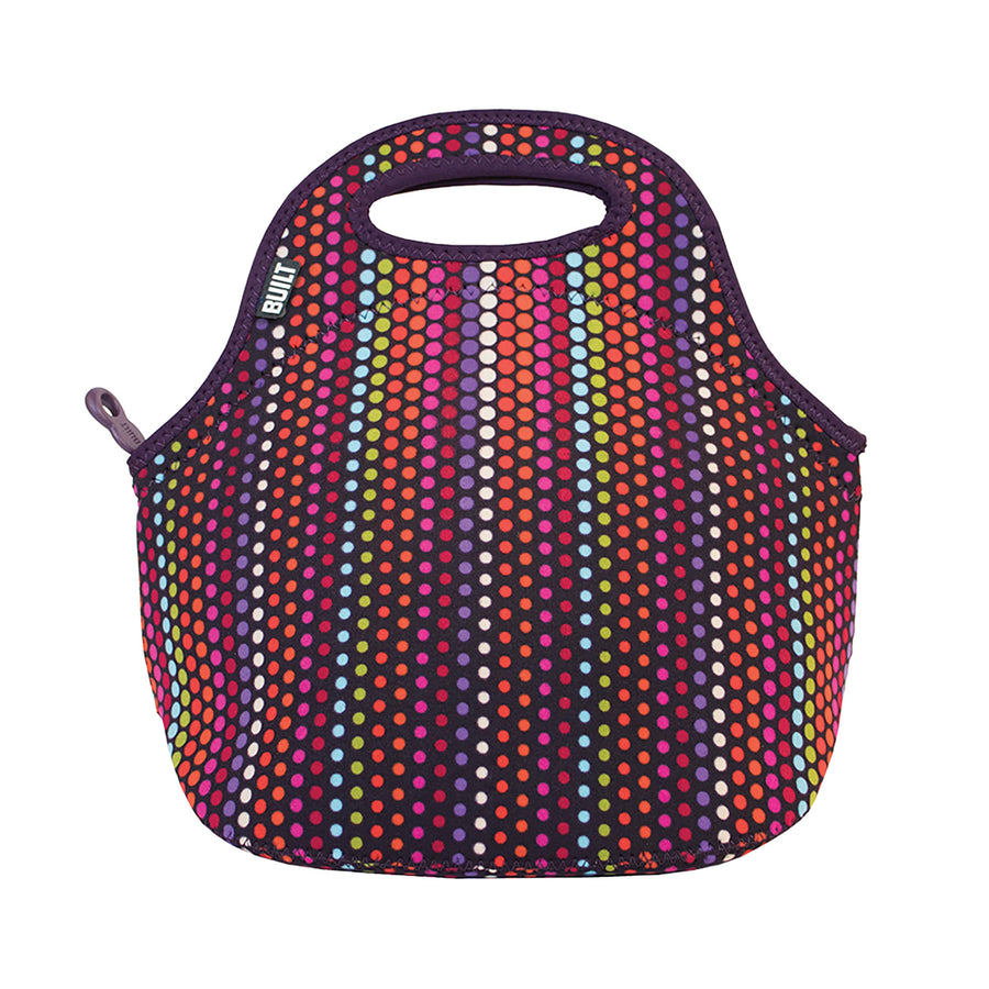 BUILT Gourmet Getaway Soft Neoprene Lunch Tote, Lightweight, Insulated, and Reusable, One Size, Micro Dots