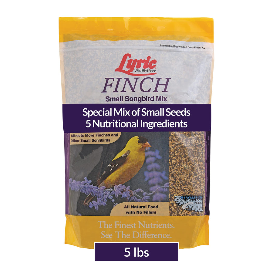 Finch - Small Songbird Wild Bird Seed - Attracts Goldfinches, House Finches, Purple Finches & More - 5 lb. Bag