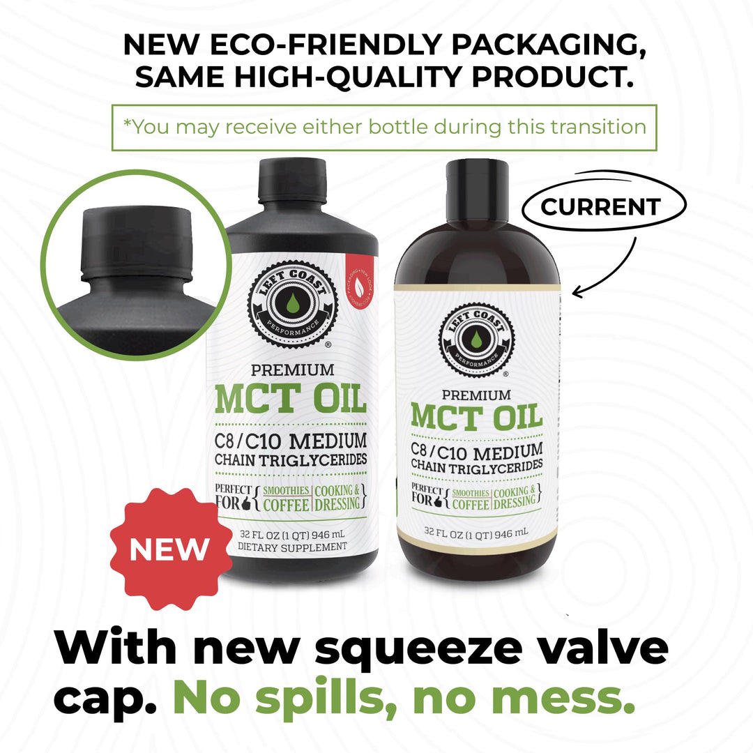 100% Coconut MCT Oil Liquid - MCT Oil C8 C10 for Sustained Mental Energy &amp; Focus Support Great for Smoothies Salads Coffee &amp; More - Palm Free Vegan Keto &amp; Paleo Friendly 60+ Servings (32 Fl Oz)