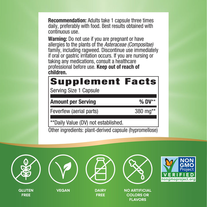 Nature&#39;s Way Feverfew Herb, Traditional Support