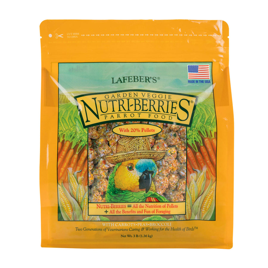 Garden Veggie Nutri-Berries Pet Bird Food, Made with Non-GMO and Human-Grade Ingredients, for Parrots, 3 lb