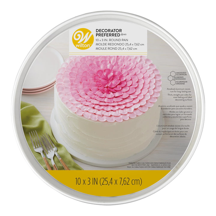 Decorator Preferred 10 x 3-inch Aluminum Round Cake Pan, Aluminum