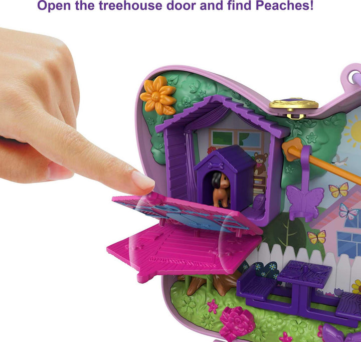 Compact Playset, Backyard Butterfly with 2 Micro Dolls &amp; Accessories, Travel Toys with Surprise Reveals