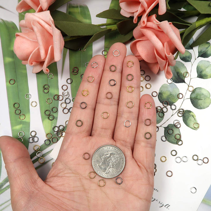TOAOB 2400pcs Jewelry Making Jump Rings 5mm 6 Colors Open Jump Rings Connectors Key Ring Chain Accessories Bulk for DIY Earrings Necklace Bracelet Pendant Choker Jewelry Making Findings