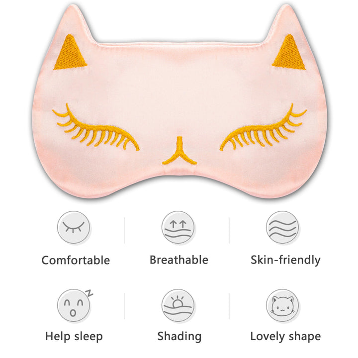 Cat Eye Mask Natural Silk Sleep Mask by Drizzle Smooth 