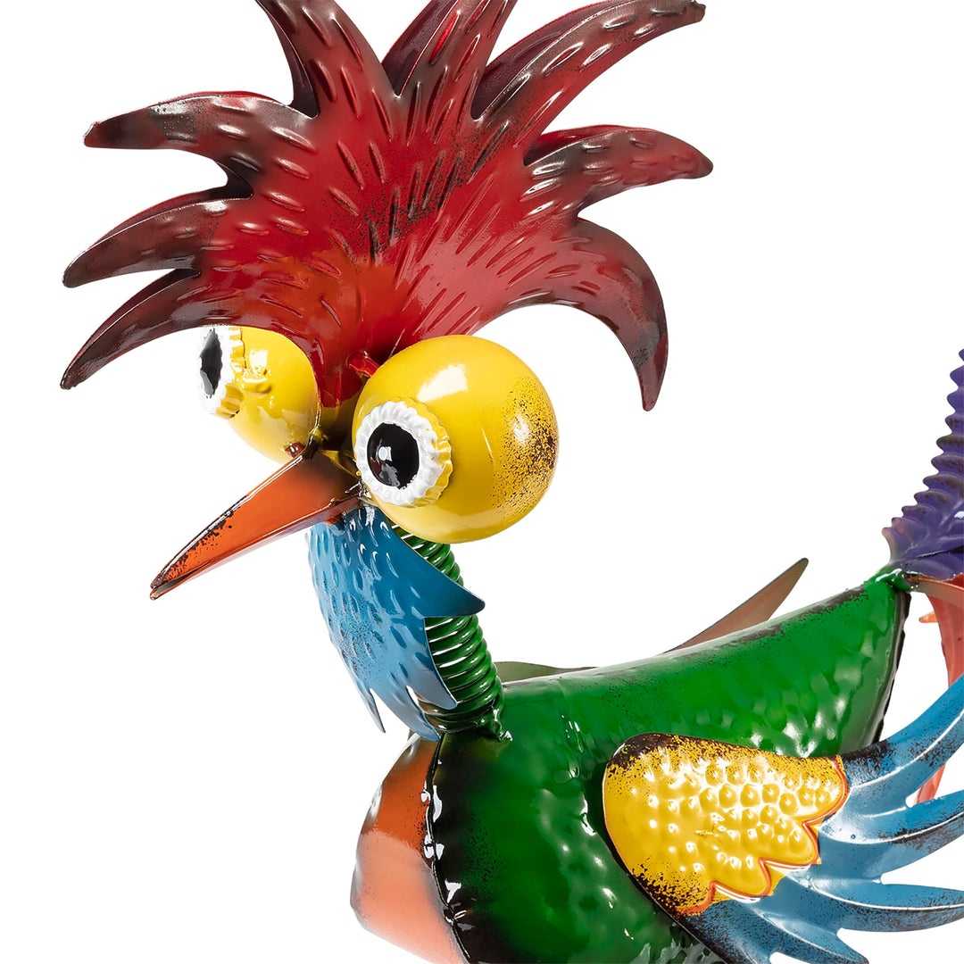 18 Tall Indoor/Outdoor Wacky Metal Rooster Yard Statue Decoration