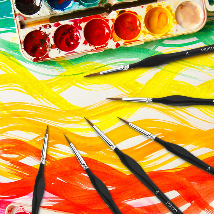 10 PCS Miniature Paint Brushes Kit, Fine Detail Painting Brush Micro Professional Tiny Paints Brush Set for Watercolor, Oil, Face, Acrylic, Nail, Line Drawing, Scale Model Painting