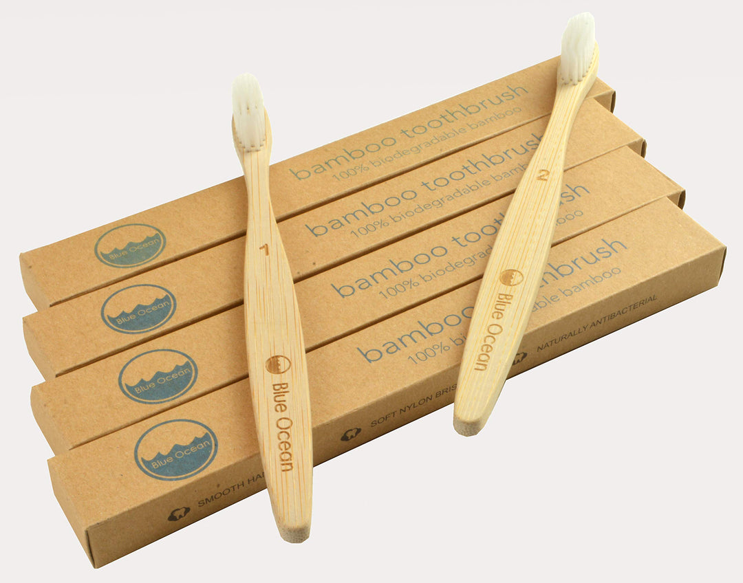 Blue Ocean Natural Bamboo Toothbrush Eco-Friendly, Soft