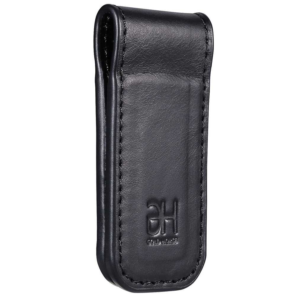 Slim Magnetic Money Clip Genuine Leather Business Card Holder for Men, Black