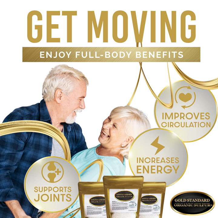 Gold Standard Organic Sulfur Crystals 1lb - 99.9% Pure MSM Crystals - Largest Granular Flakes Sulfur - 3rd Party Tested MSM Powder