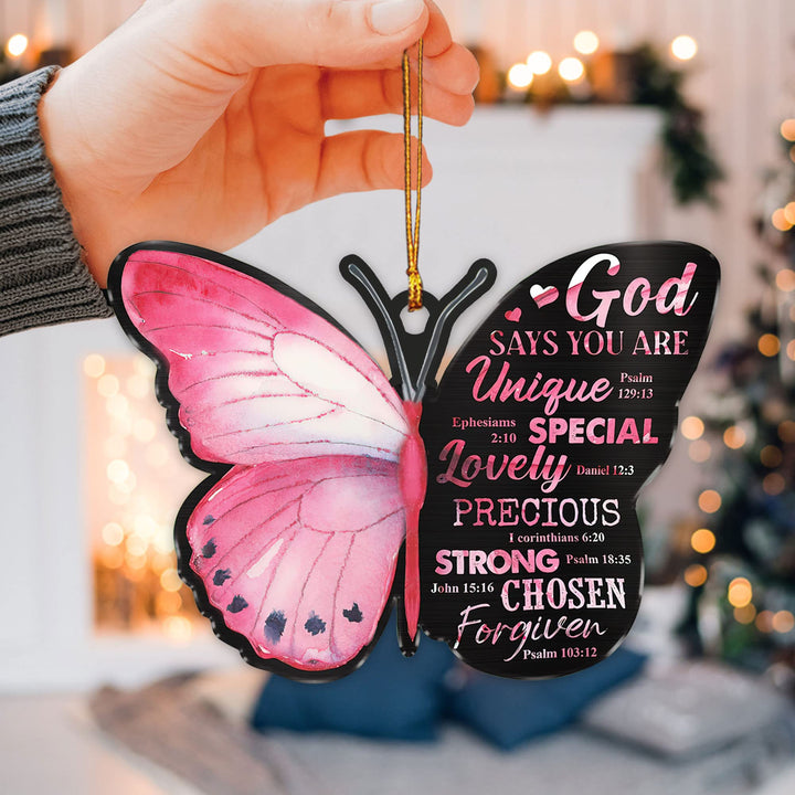Talataca Jesus God Say You are Christian Pink Butterfly