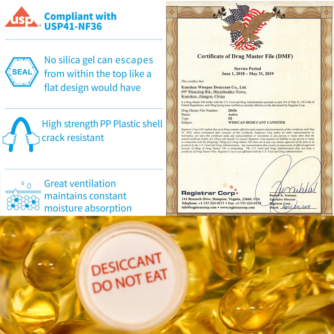 3 Gram 80 Pack Silica Gel Canister, Silica Gel Capsules, Silica Gel Packets, Moisture Absorbers for Food Storage, Food Grade Desiccant Dehumidifiers