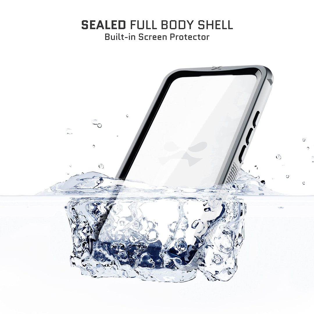 NAUTICAL S22 Ultra Waterproof Case with Screen Camera Protector, Belt Clip Holster Heavy Duty Protective Full Body Phone Covers Designed for 2022 Samsung Galaxy S22 Ultra 5G (6.8 inch) (Clear)