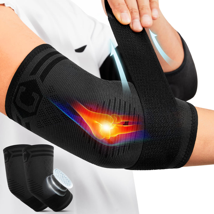 CAMBIVO Elbow Support for Men Women, 2 Pairs Elbow Slee