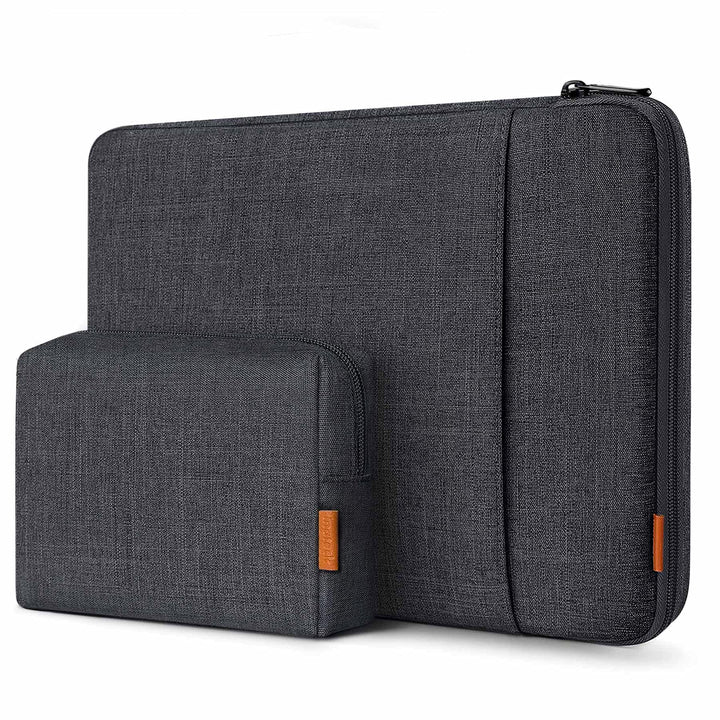 360° Protective Laptop Bag with Accessory Bag, Compatible with 14-inch MacBook Pro/Max M4 M3 M2 M1 2021-2024, Black Gray