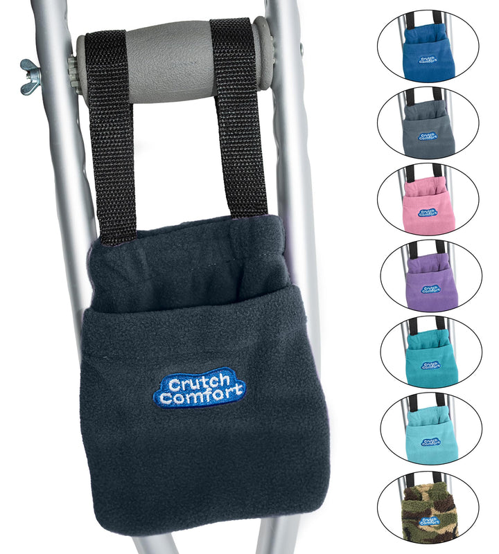 Universal 2-Pocket Crutch Pouch Bag Pocket (Black)