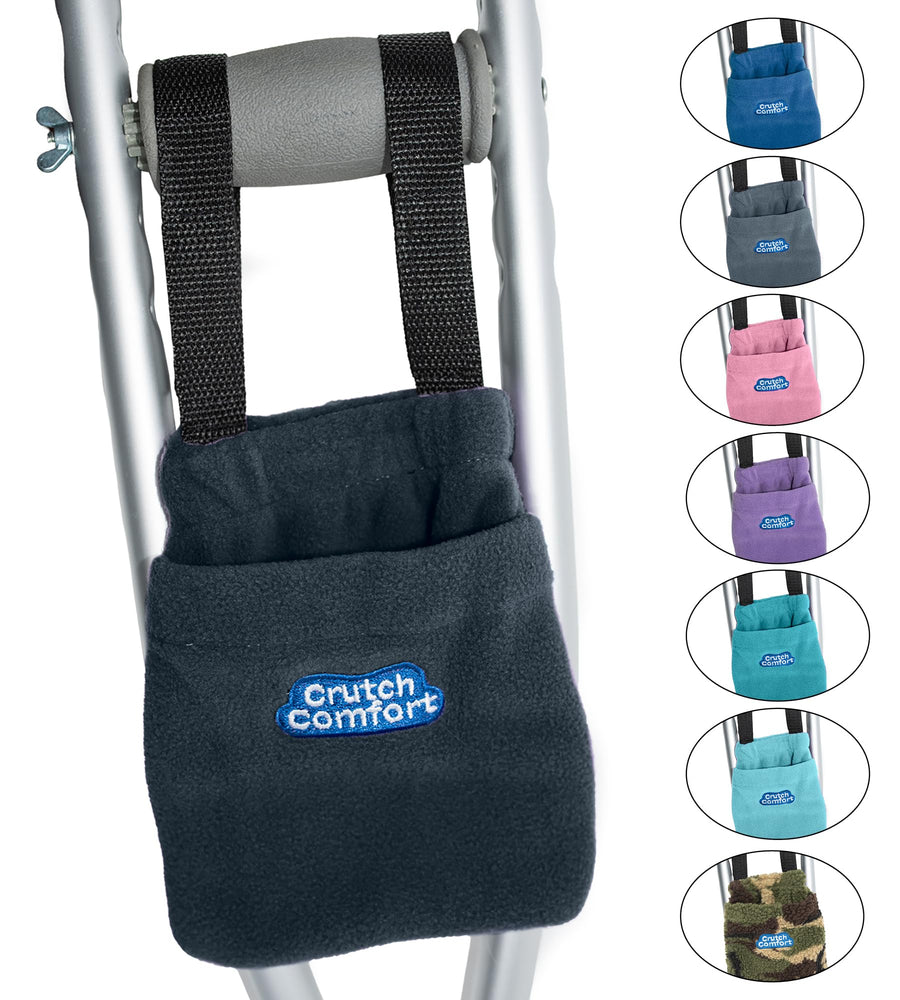 Universal 2-Pocket Crutch Pouch Bag Pocket (Black)