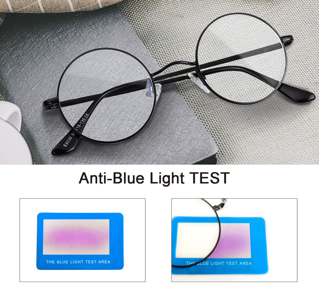 Brigtlaiff Round Blue Light Blocking Glasses for Men Wo