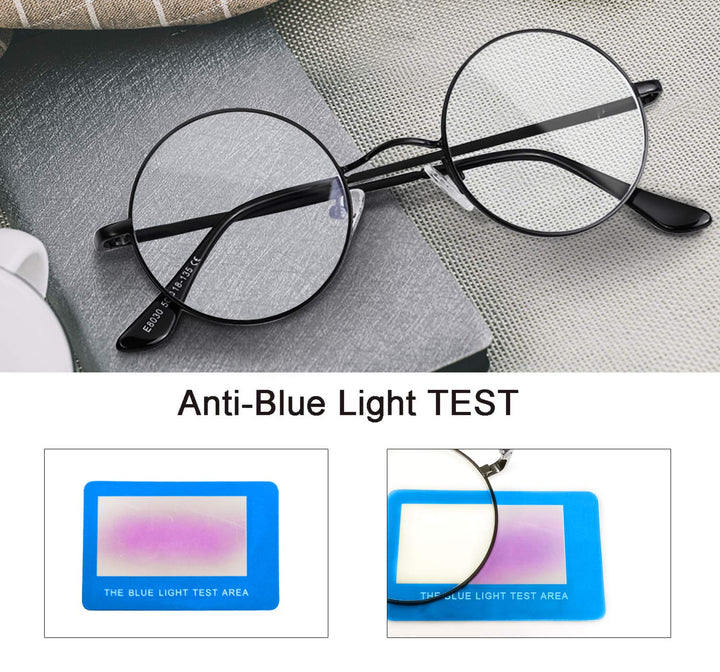 Brigtlaiff Round Blue Light Blocking Glasses for Men Wo